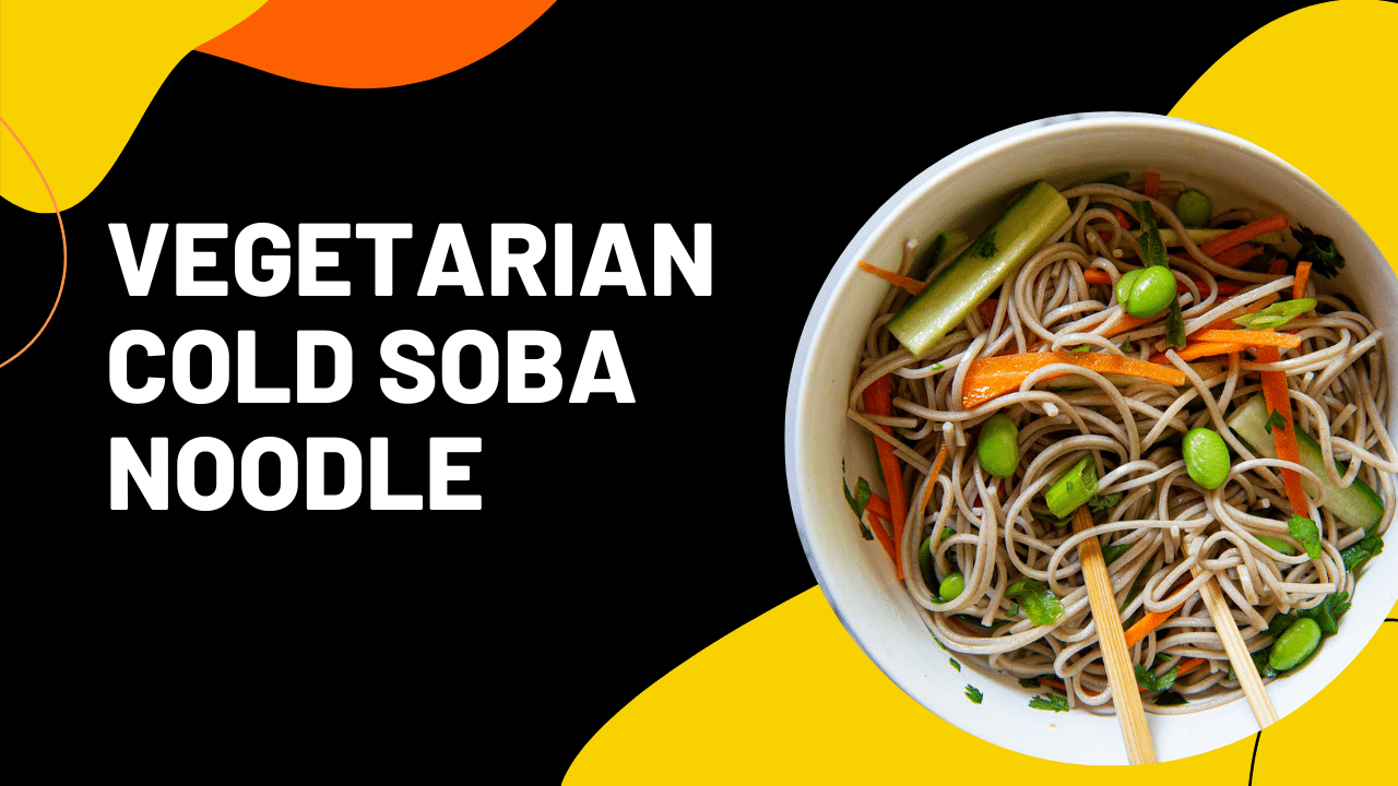 Vegetarian cold soba noodle card for youtube video