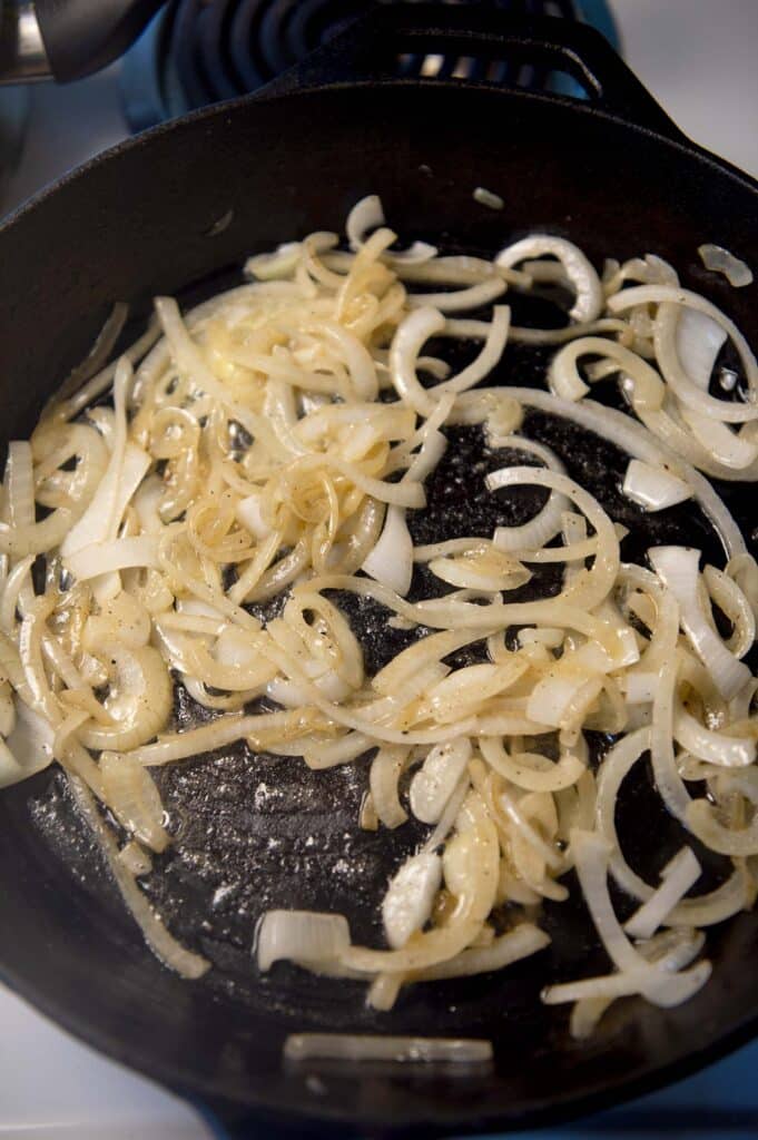 onions mid-way through caramelization