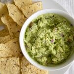 guacamole with tortilla chips