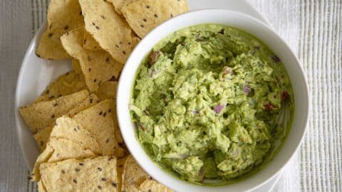 guacamole with tortilla chips