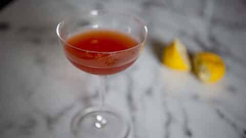 Paper Plane cocktail in a coupe glass