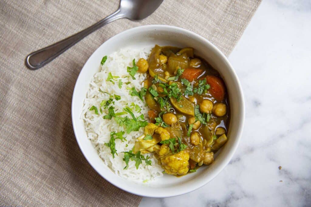 vegetable curry in a bowl