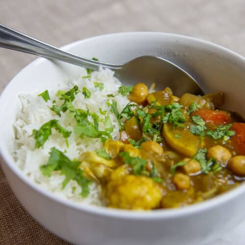 vegetable curry in a bowl
