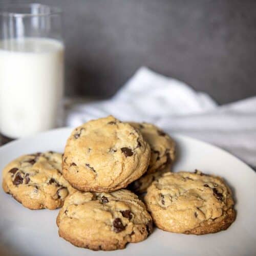 chocolate chip cookies and milk