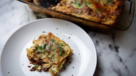 San Giorgio lasagna on a plate