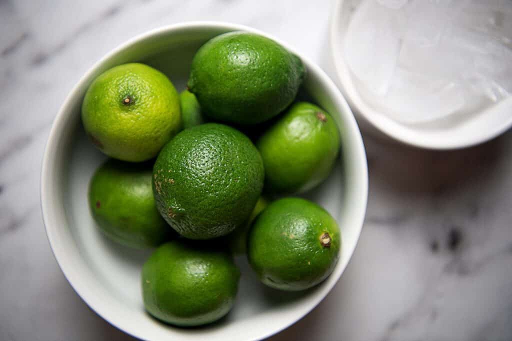 a bowl of limes