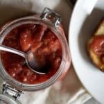 This strawberry compote recipe in a jar and on toast