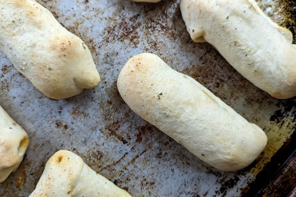 pepperoni rolls out of the oven