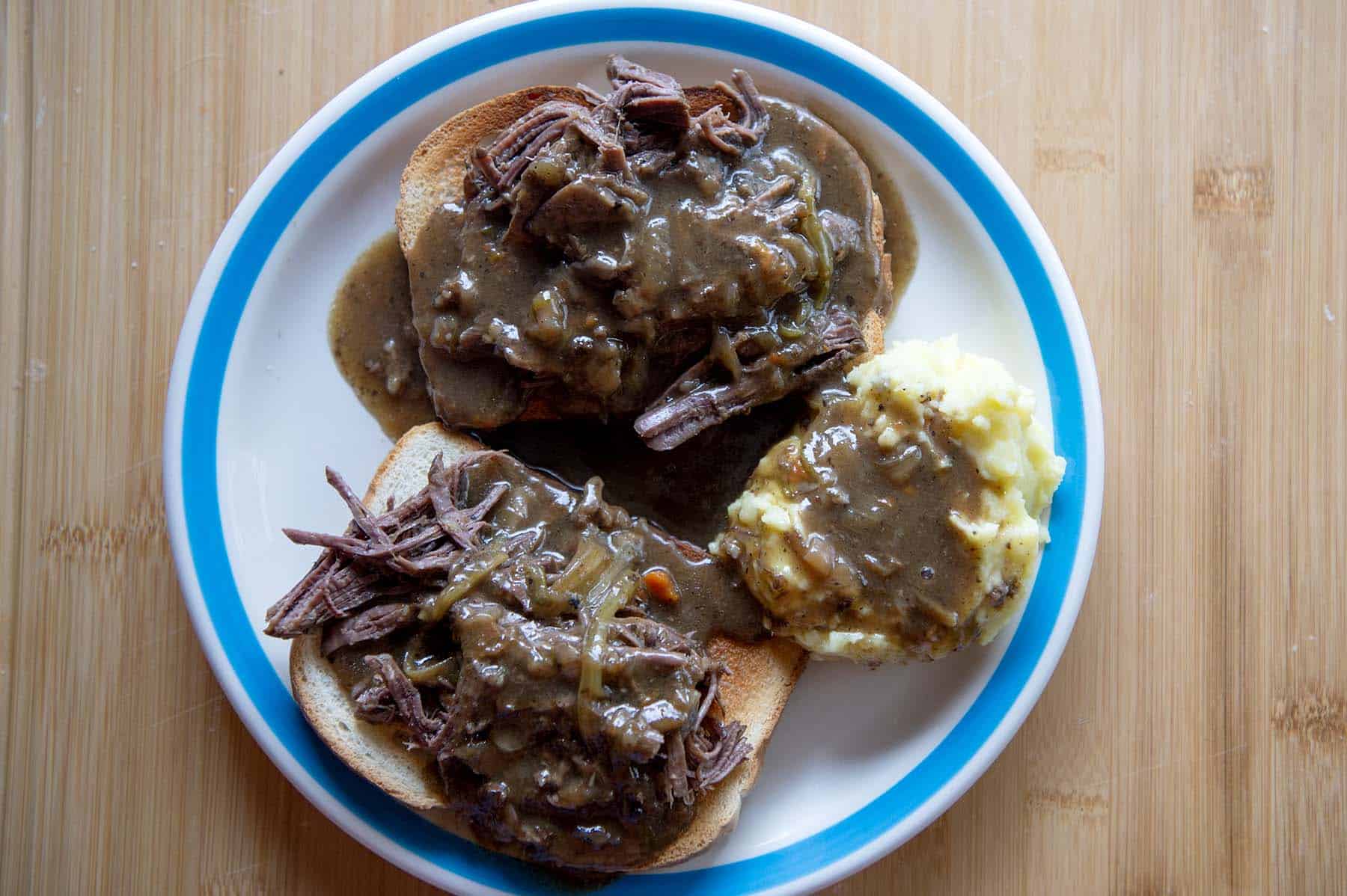 hot beef sandwich